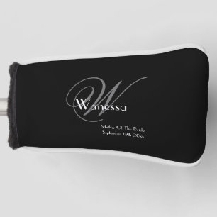 Wedding Mother Of The Bride Gift Modern Monogram  Golf Head Cover
