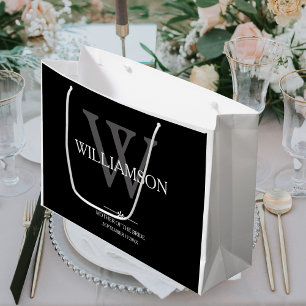 Wedding Mother Of The Bride Gift Monogram Elegant  Large Gift Bag