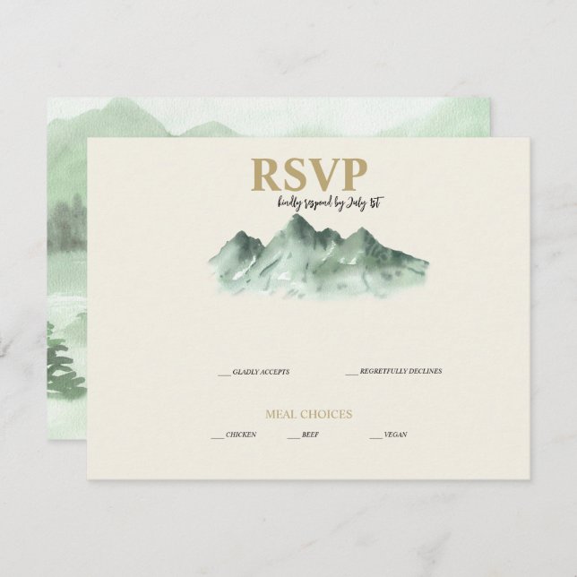 Wedding Mountains RSVP (Front/Back)