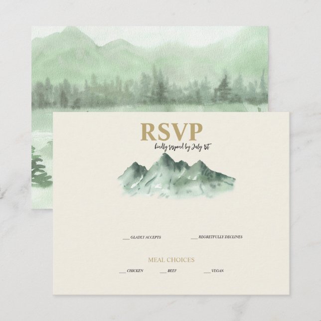 Wedding Mountains RSVP Card (Front/Back)