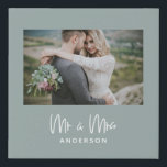 Wedding Mr and Mrs photo favor gift Faux Canvas Print<br><div class="desc">Mr and Mrs wedding photo favor gift.</div>