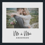 Wedding Mr and Mrs photo favour gift Faux Canvas Print<br><div class="desc">Mr and Mrs wedding photo favour gift.</div>