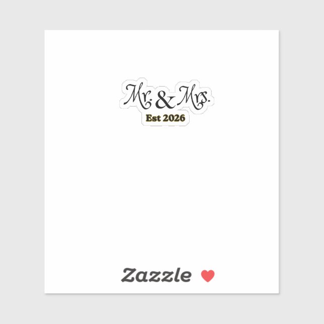 Wedding Mr and Mrs temporary  (Sheet)