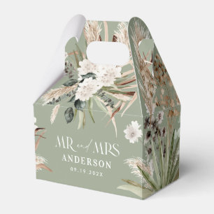Wedding Mr Mrs pampas eucalyptus modern boho party Favour Box