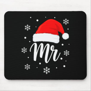 Wedding Mr. Santa Hat, Mr. Christmas Snowflakes Fo Mouse Pad