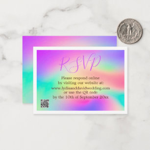 Wedding Multi Colour Tie Dye Modern Modern RSVP Card