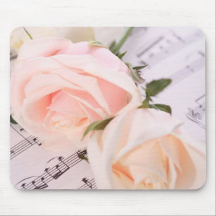 Wedding Music Light Pink Roses Mousepad