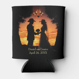 Wedding Name and Date Country Can Cooler