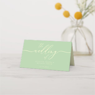 Wedding Name Simple Pistachio & Cream Place Card