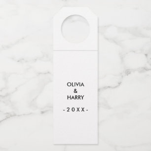 Wedding Names Classic White Bottle Tag