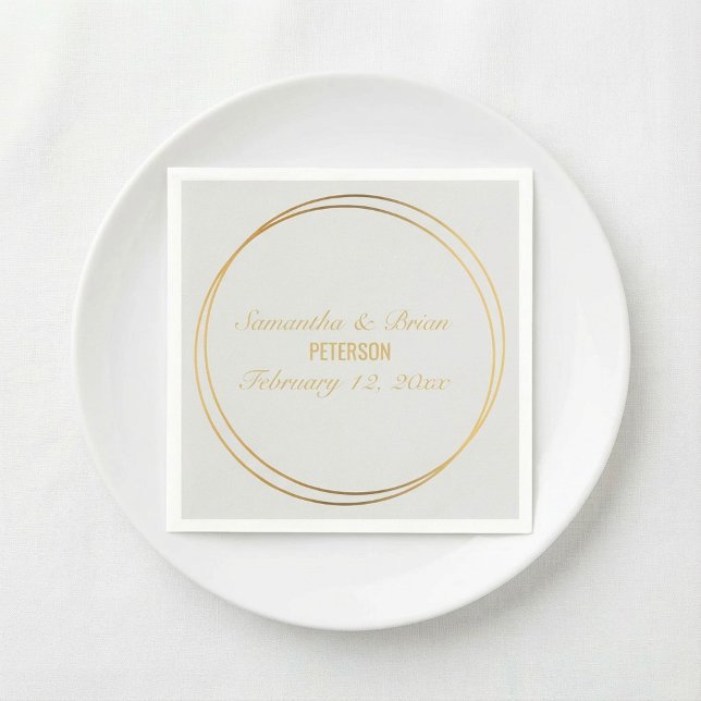 Wedding names with gold effect napkin (Creator Uploaded)