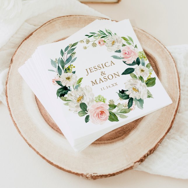 Wedding Napkin Blush Cocktail Napkin (Creator Uploaded)