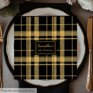 Wedding Napkins Black Gold Personalized Keepsake