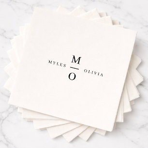 Wedding Napkins   Couple Monogram Elegant Napkin