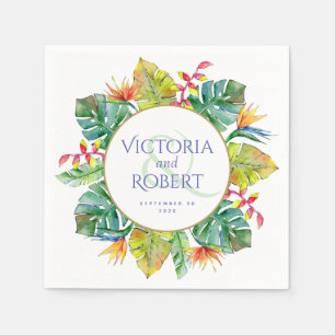 Wedding Napkins   Tropical Watercolor Floral