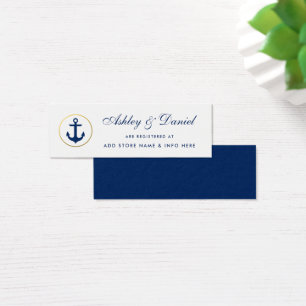 Wedding Nautical Blue Registry Insert Card
