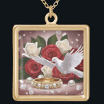 Wedding Necklace gold finish<br><div class="desc">Large Keep your favourite image, design, or words of inspiration close your heart with this beautiful, custom made, gold finish necklace. Choose from a number of options like size, style, and colour for the perfect accessory or a heartfelt present. The necklace arrives in a special black felt bag that is...</div>