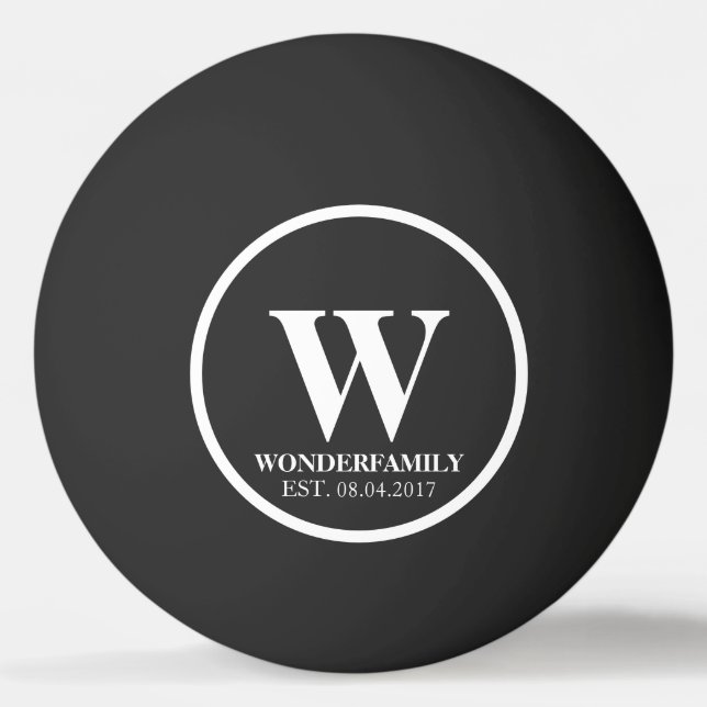 Wedding Newly Wed Monogram simple Ping Pong Ball (Front)