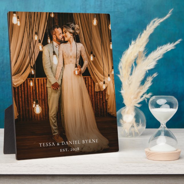 Wedding Newlywed Couple Photo Keepsake Plaque (Side)