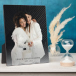 Wedding Newlywed Gay Couple Photo Acrylic  Plaque<br><div class="desc">A modern monogrammed wedding photo plaque for a gay couple with date established and name. Simple minimalist wedding memento keepsake.</div>