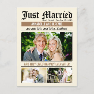 Wedding News Wedding Announcement - Tan Postcard