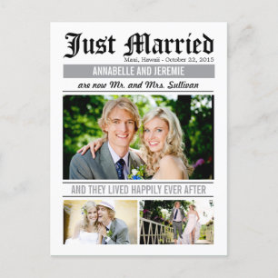 Wedding News Wedding Announcement - White Postcard