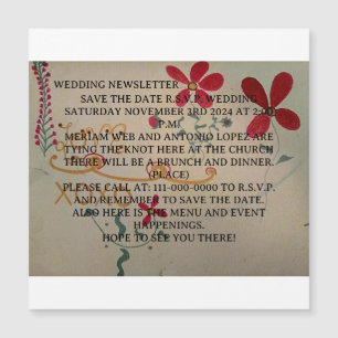 WEDDING NEWSLETTER Postcard