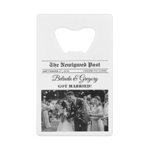 Wedding Newspaper Fun Black & White Wedding Favor