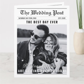 Wedding Newspaper Program Classic Black & White 