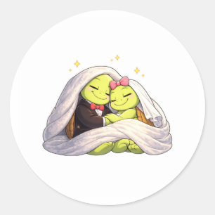 Wedding Night Cuddle Classic Round Sticker