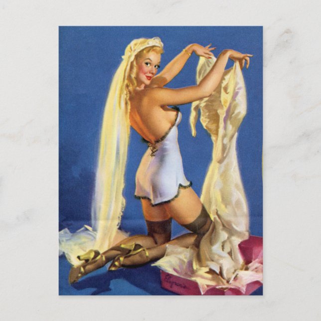 Wedding Night Pin Up Postcard (Front)