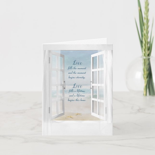 Wedding Ocean Window with starfish Invitation (Front)