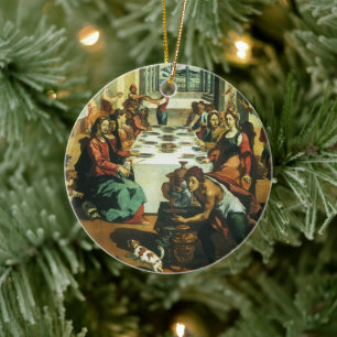 Wedding of Cana by Andrea Boscoli, Renaissance Art Ceramic Ornament