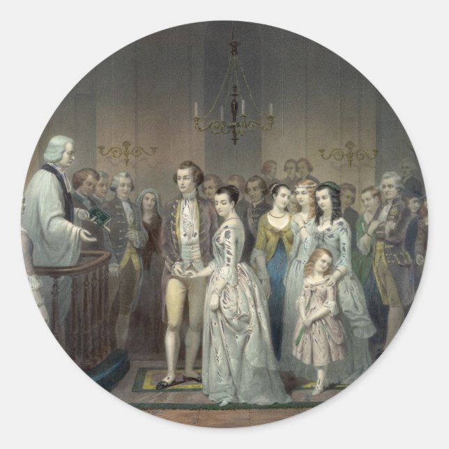 Wedding of George Washington stickers (Front)