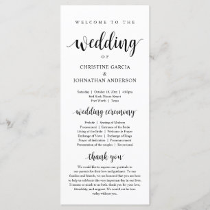Wedding of, Modern Wedding Ceremony Program