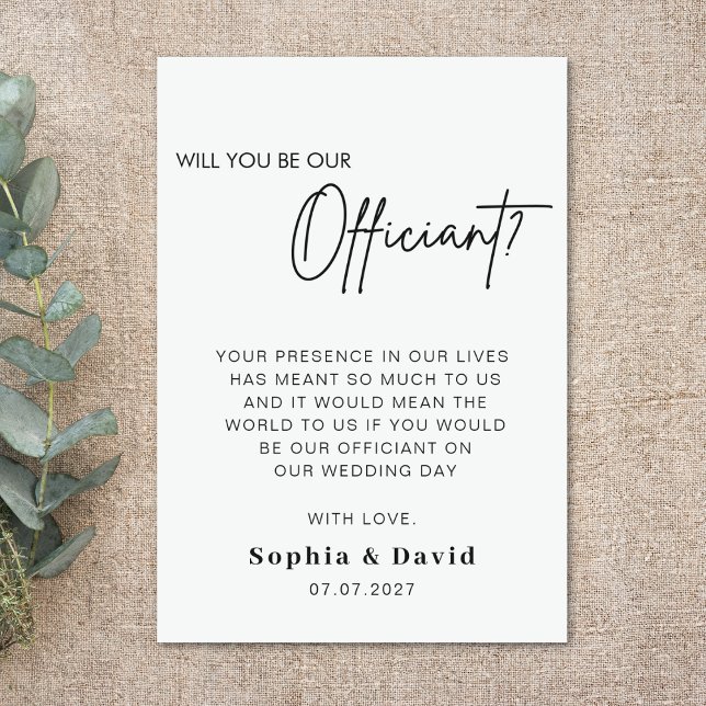 Wedding Officiant Proposal Will You Marry Us Card (Creator Uploaded)