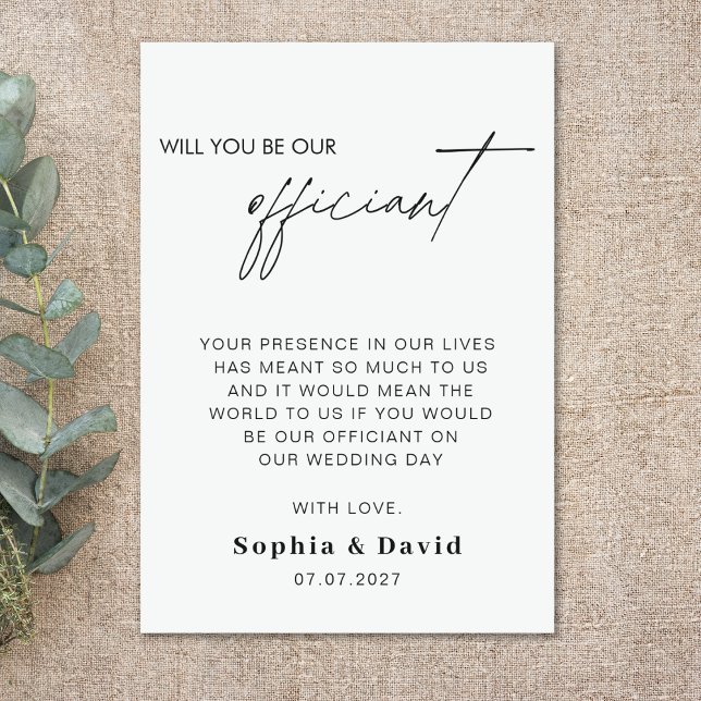 Wedding Officiant Proposal Will You Marry Us Card (Creator Uploaded)