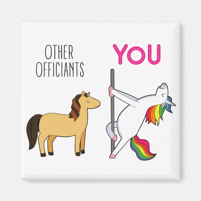Wedding Officiant Unicorn Funny Proposal Magnet (Front)