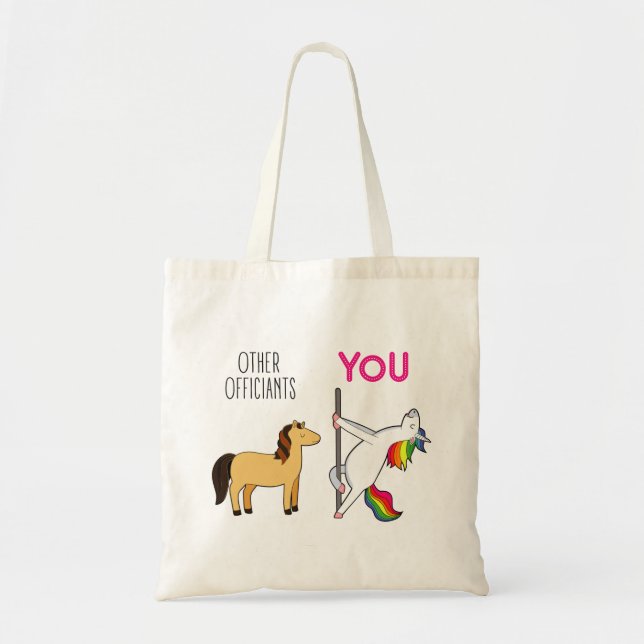 Wedding Officiant Unicorn Funny Proposal Tote Bag (Front)