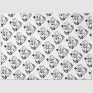 Wedding Old English Sheepdogs Bride Groom Grey 1 Tissue Paper