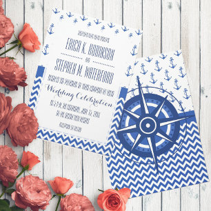 Wedding on a Boat Nautical Theme Invitation