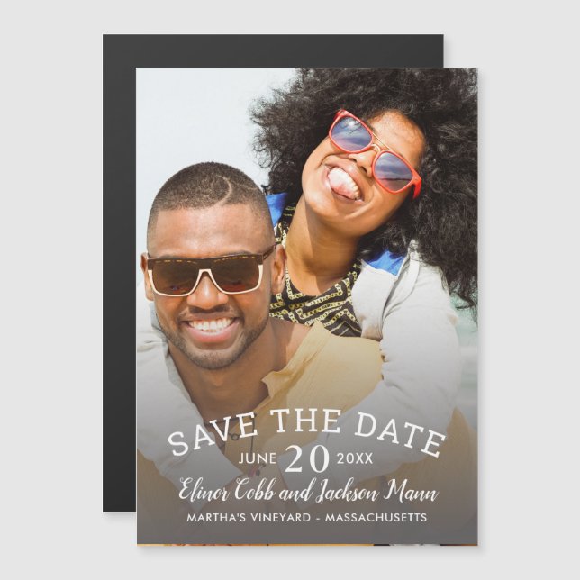 Wedding One Photo Save the Date Magnet (Front/Back)