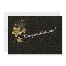 Wedding or Anniversary Congratulations Gold Flower
