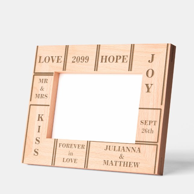 Wedding or Anniversary Custom Text 7x5 Etched Frames (Left)