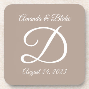Wedding or anniversary hard plastic coasters