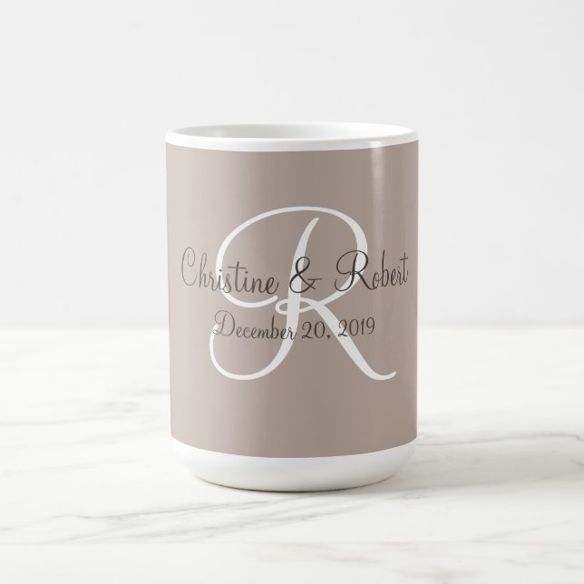 Wedding or anniversary monogrammed cup (Center)