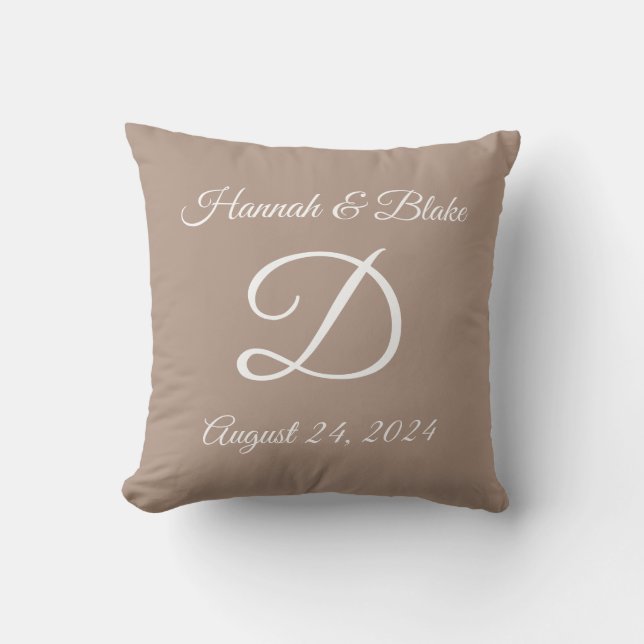 Wedding Or anniversary monogrammed pillow (Front)