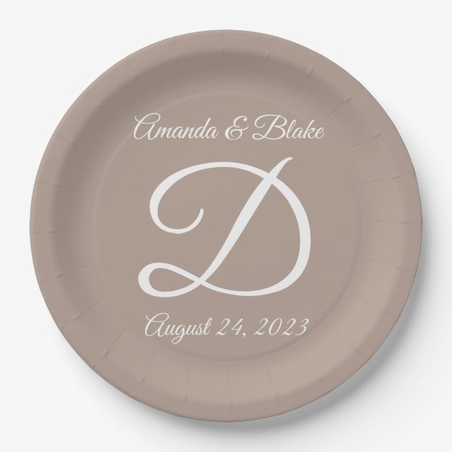 Wedding or anniversary paper plate (Front)