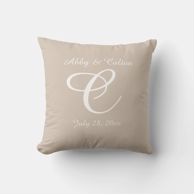 Wedding or anniversary pillow monogrammed (Front)