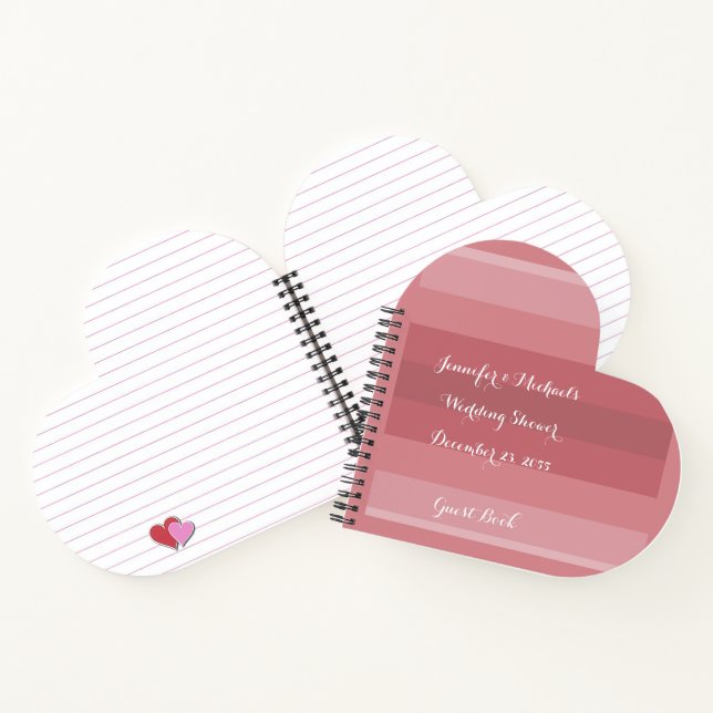 Wedding or Bridal Shower Heart Shape Spiral Notebook (Inside)